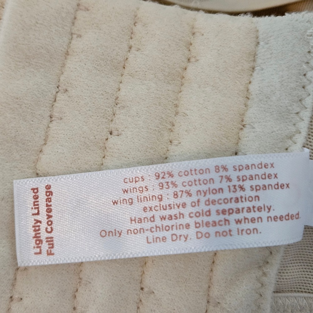 Cacique Beige Cotton Full Coverage Lightly Lined Underwire Bra 44DDD NEW NWOT - Picture 6 of 6